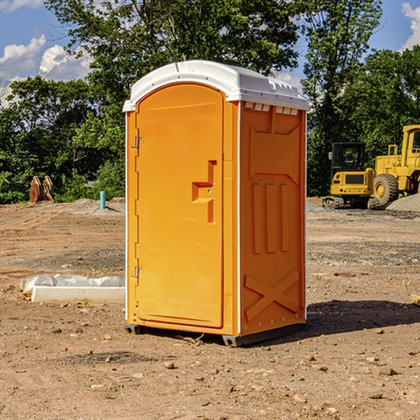 how often are the portable restrooms cleaned and serviced during a rental period in Wheatland WI